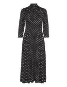 Julienne Dot Dress Knälång Klänning Black Jumperfabriken