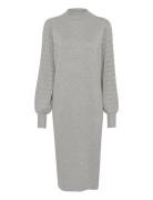 Kananna Knit Dress Knälång Klänning Grey Kaffe