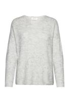 ONLY Onlcamilla V-Neck L/S Pullover Knt Noos Grå