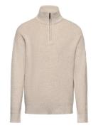 Lindex Sweater Rib Knit Halfzip Beige