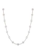 LUV AJ The Pearl Stud Necklace- White Silver