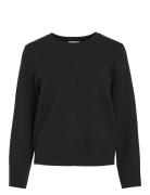 Vicassie O-Neck L/S Knit Top - Noos Tops Knitwear Jumpers Black Vila