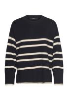 Vmmsaba Ls O-Neck Stripe Pullover Ga Tops Knitwear Pullovers Black Ver...