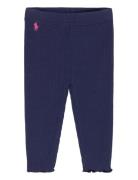 Ribbed Stretch Legging Bottoms Leggings Blue Ralph Lauren Baby