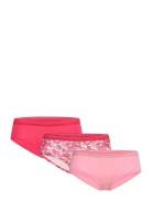 Jackie Lace - 3 Shortys Hipstertrosa Underkläder Pink Etam