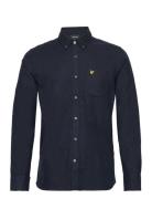 Lyle & Scott Plain Flannel Shirt Marinblå