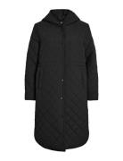 Vigalia L/S Hooded Coat Kviltad Jacka Black Vila