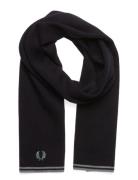 Fred Perry Twin Tipped M Wool Scarf Marinblå