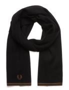 Fred Perry Twin Tipped M Wool Scarf Svart