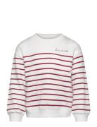 Mango Striped Cotton-Blend Sweatshirt Vit