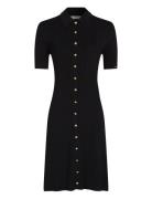 Gold Button Herit Ss Polo Dress Kort Klänning Black Tommy Hilfiger