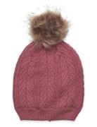 Minymo Hat W. Detachable Fake Fur Rosa