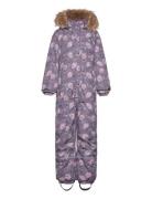 Snow Suit Aop Outerwear Coveralls Snow-ski Coveralls & Sets Purple Min...