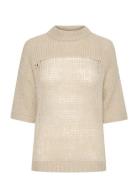 My Essential Wardrobe Lingomw Knit Blouse Ss Beige