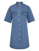 Vimaya 2/4 Denim Dress Kort Klänning Blue Vila