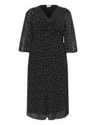 Kcsallie Dress Knälång Klänning Black Kaffe Curve