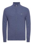 GANT Extrafine Lambswool Zip Cardigan Blå