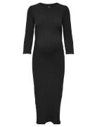 Olmalejandra L/S O-Neck Dress Jrs Knälång Klänning Black Only Maternit...