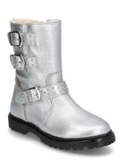 Boots - Flat - With Zipper Känga Stövel Silver ANGULUS