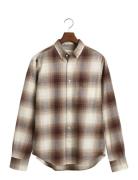 GANT Reg Ut Shadow Check Flannel Shirt Brun