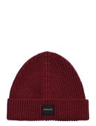 GANT Unisex. Cotton Rib Knit Beanie Burgundy