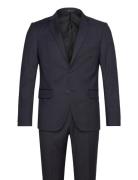 Classic Structure Stretch Suit Kostym Navy Lindbergh