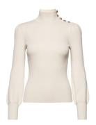 Lauren Ralph Lauren Button-Trim Mockneck Sweater Kräm