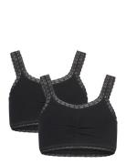 Organic Bra Top 2-Pack Night & Underwear Underwear Tops Black Rosemund...