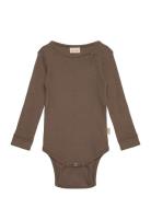 Petit Piao Body L/S Modal Brun