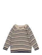 Petit Piao O-Neck Light Nordic Knit Sweater Beige