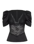 Francis Top Tops Blouses Short-sleeved Black Love Lolita