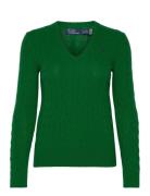 Polo Ralph Lauren Cable-Knit Wool-Cashmere V-Neck Sweater Grön