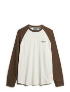 Superdry Essential Logo Baseball Ls Top Vit