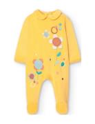 Velour Play Suit For Baby Girl -Bci Långärmad Bodysuit Yellow Boboli