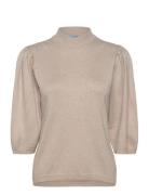 Minus Mskylina High Neck Knit T-Shirt Beige