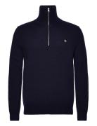 Hertford Half Zip Tops Knitwear Half Zip Jumpers Navy Morris