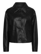 Faux Leather Jacket With Pockets Läderjacka Skinnjacka Black Mango