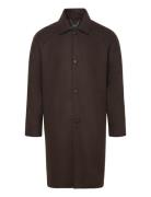 Edwin Mac Wool Coat-Dark Brown Brun