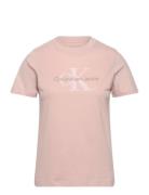 Calvin Klein Jeans Chenille Monologo Regular Tee Rosa