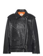 Patch Leather Berline Jacket Läderjacka Skinnjacka Black Mads Nørgaard