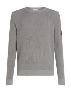 Badge Easy Sweater Tops Knitwear Round Necks Grey Calvin Klein Jeans