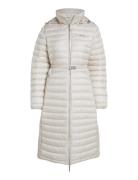 Calvin Klein Lw Padded Smocking Midi Coat Kräm