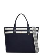 Th Distinct Satchel Melton Shopper Väska Navy Tommy Hilfiger