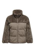 Carwanja Fur Puffer Mix Jacket Otw Fodrad Jacka Brown ONLY Carmakoma