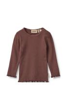 Wheat Rib T-Shirt L/S Reese Brun