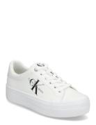 Vulc Flatform Laceup Low Lth Låga Sneakers White Calvin Klein