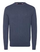 Pima Org Ctn Cashmere Crew Neck Tops Knitwear Round Necks Navy Tommy H...