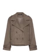 Wool Blend Trench Coat Ulljacka Jacka Brown Gina Tricot