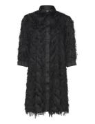 Slfmyline 3/4 Short Fluffy Shirt Dress B Kort Klänning Black Selected ...