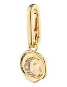 Charm Recycled Moon Pendant Halsband Hängsmycke Gold Pilgrim